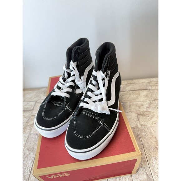 Other - VANS Filmore Hi Teens High Top Suede Shoes Black White Size US 6